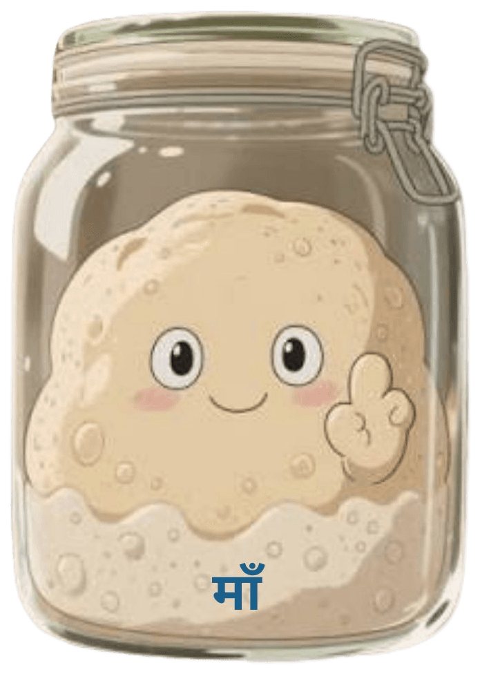 Maa — our sourdough mother, kept in her jar